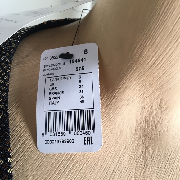 NWT Joseph Ribkoff Black/Gold Sequined Wrap Dress - Picture 13 of 14